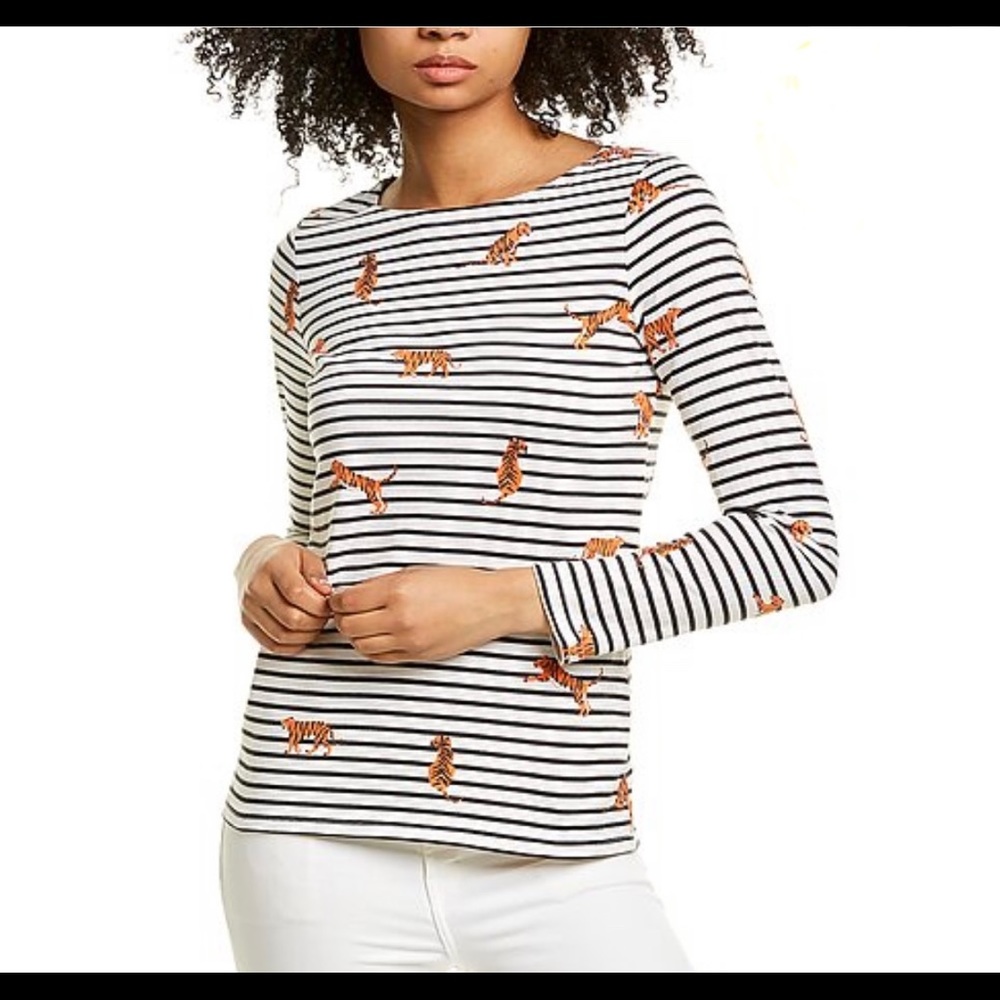 Joules Tiger Stripe Print 3/4 Sleeve Top